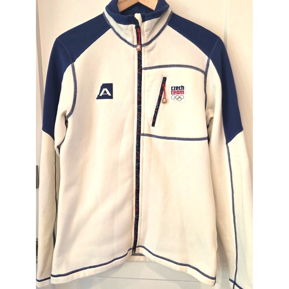 Rare Czech Team Olympics Softshell Fleece Jacket Women’s M White Blue Alpine Pro